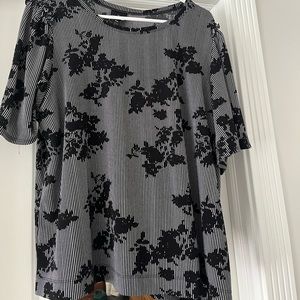 Black and white floral blouse